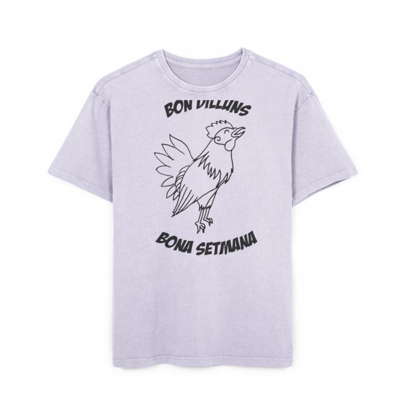 Camiseta oversize lavado acido - Lila suave - Camiseta «Bon dilluns, bona setmana»