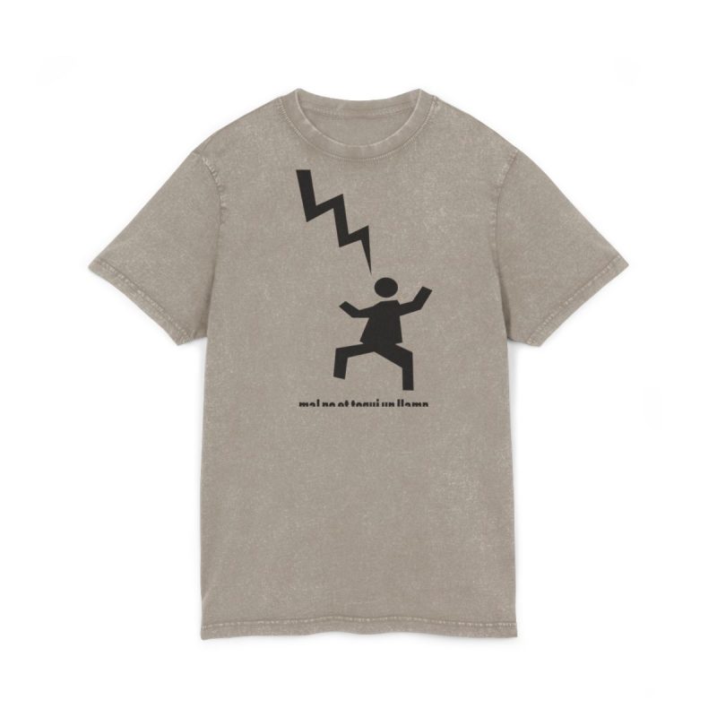 Camiseta lavado acido cuello redondo - Caqui oscuro - Mal no et toqui un llamp