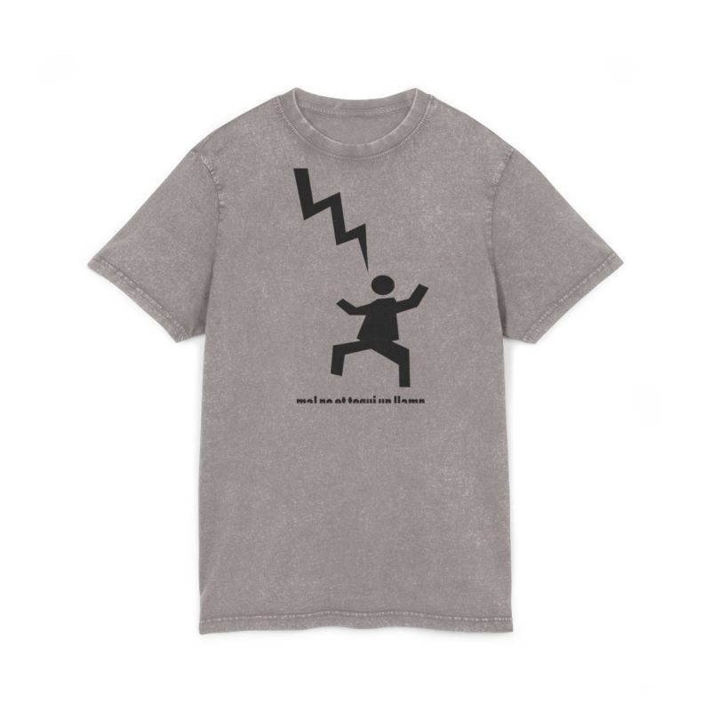 Camiseta lavado acido cuello redondo - Gris asfalto - Mal no et toqui un llamp