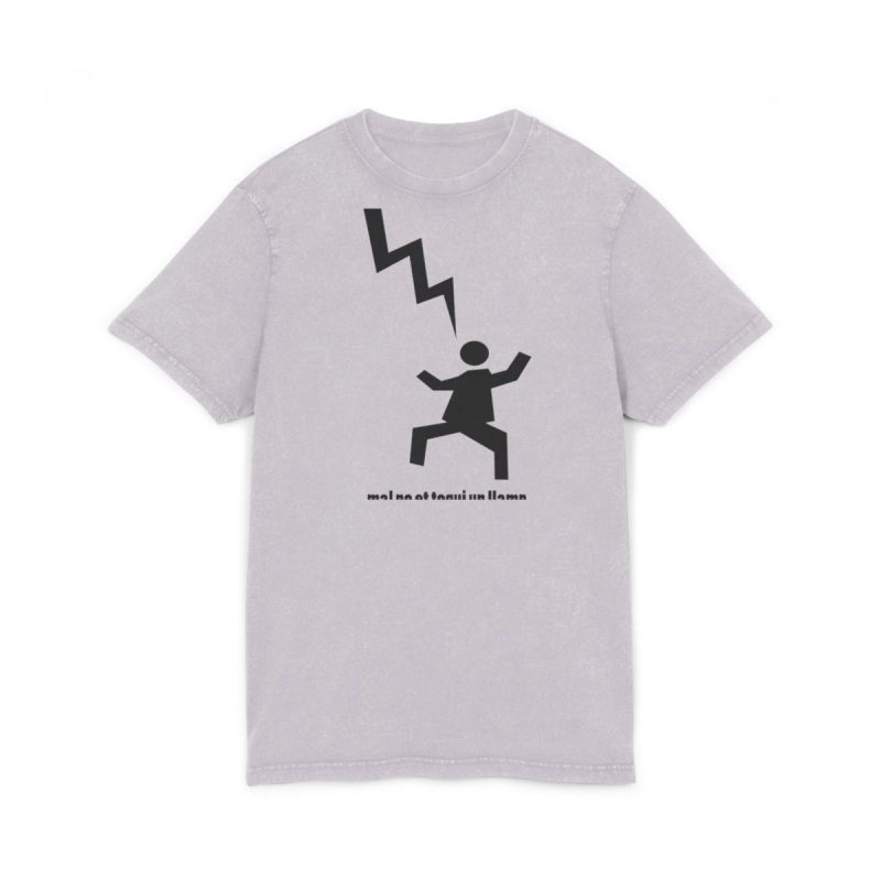 Camiseta lavado acido cuello redondo - Lila suave - Mal no et toqui un llamp