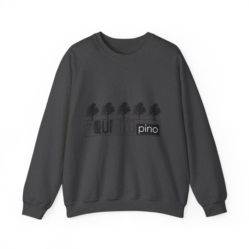 Sudadera cuello redondo - Gris oscuro jaspeado - Camiseta «Es quinto pino»
