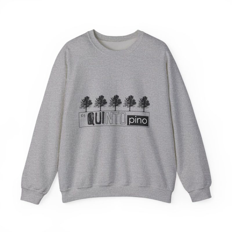 Sudadera cuello redondo - Gris deportivo - Camiseta «Es quinto pino»