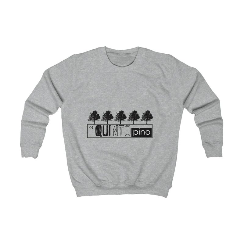 Sudadera infantil - Gris jaspeado claro - Camiseta «Es quinto pino»