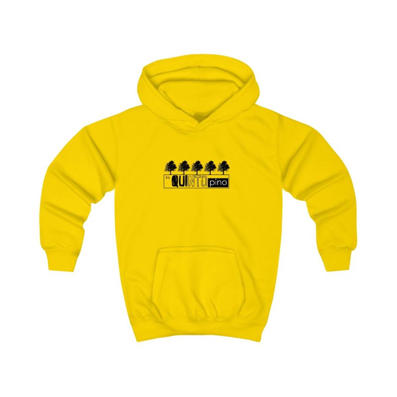 Sudadera con capucha infantil - Amarillo sol - Camiseta «Es quinto pino»