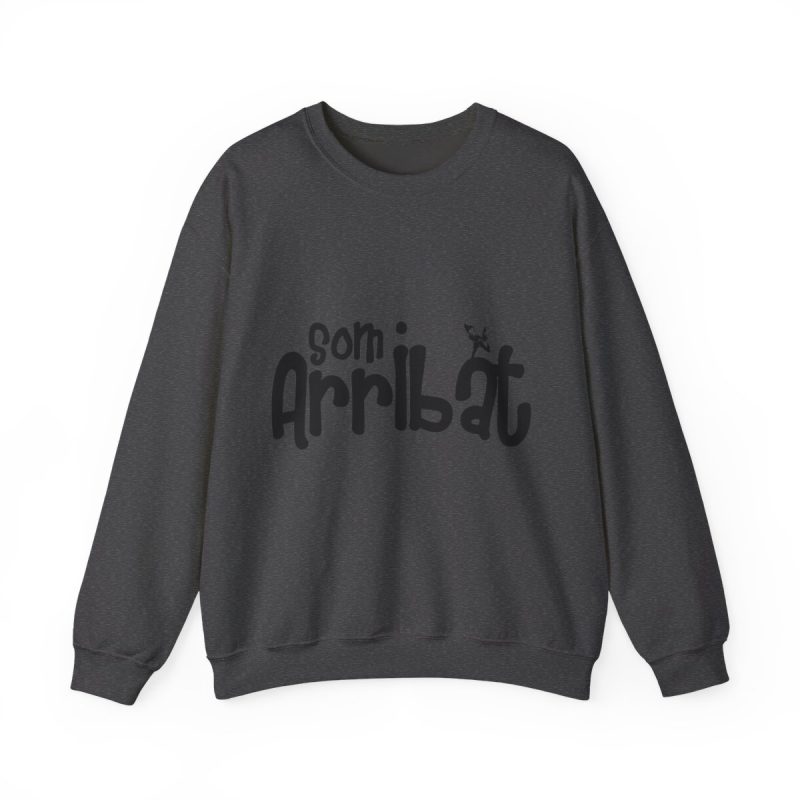 Sudadera cuello redondo - Gris oscuro jaspeado - Camiseta unisex «Som Arribat»