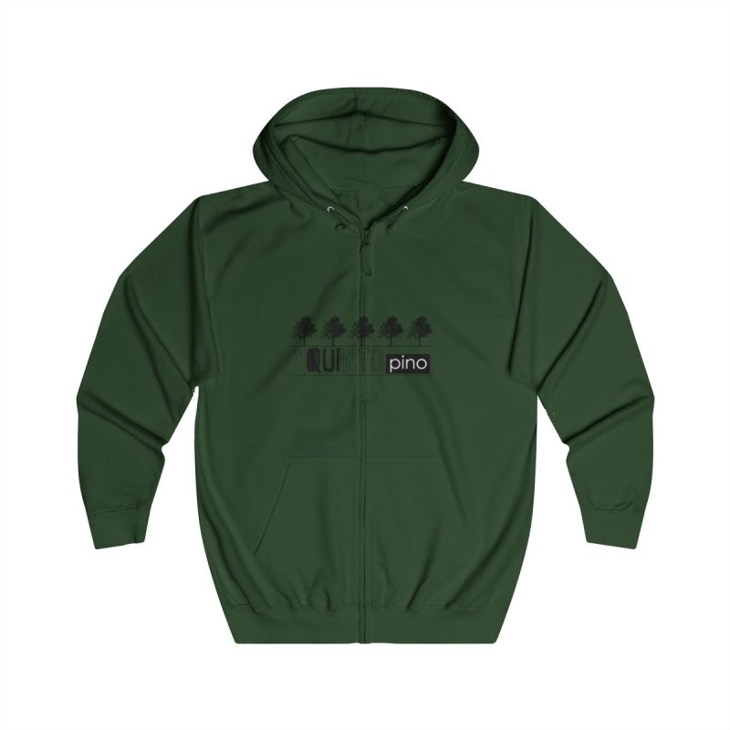 Sudadera con capucha y cremallera - Verde botella - Camiseta «Es quinto pino»