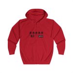 Sudadera con capucha y cremallera - Rojo fuego - Camiseta «Es quinto pino»