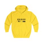 Sudadera con capucha y cremallera - Amarillo sol - Camiseta «Es quinto pino»