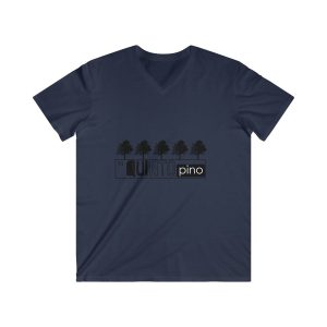 Camiseta hombre entallada cuello de pico - Azul marino - Camiseta «Es quinto pino»
