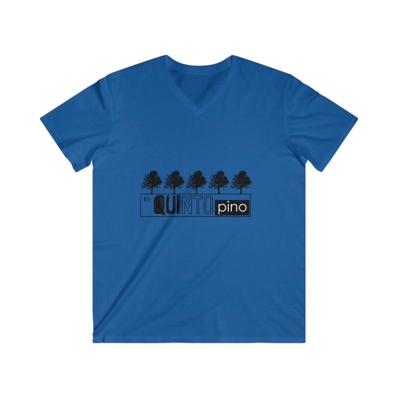 Camiseta hombre entallada cuello de pico - Azul royal - Camiseta «Es quinto pino»
