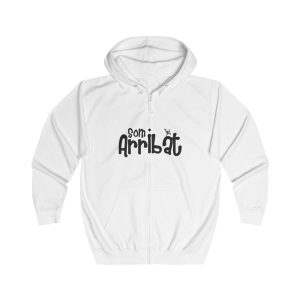 Sudadera con capucha y cremallera - Blanco artico - Camiseta unisex «Som Arribat»