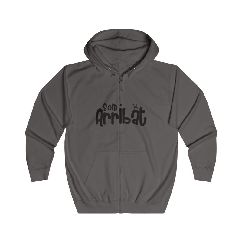 Sudadera con capucha y cremallera - Gris acero - Camiseta unisex «Som Arribat»