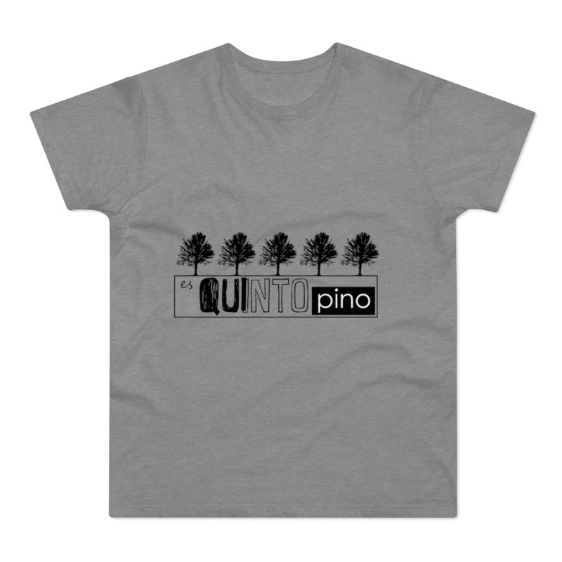 Camiseta hombre punto liso - Gris deportivo jaspeado - Camiseta «Es quinto pino»