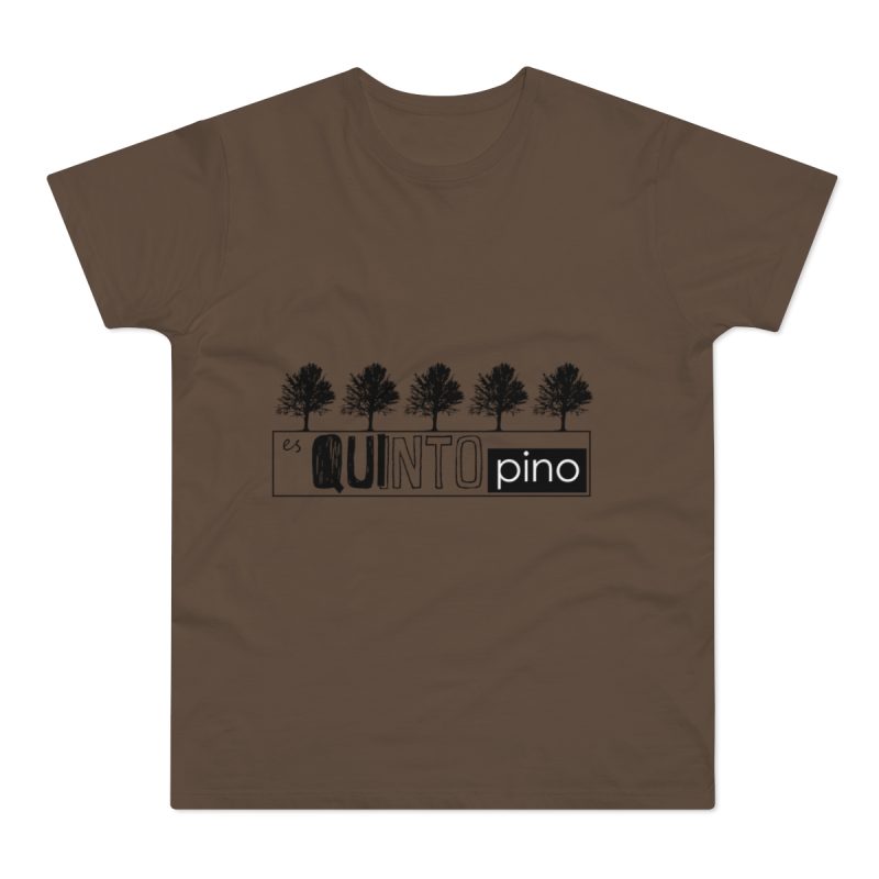 Camiseta hombre punto liso - Marron chocolate - Camiseta «Es quinto pino»