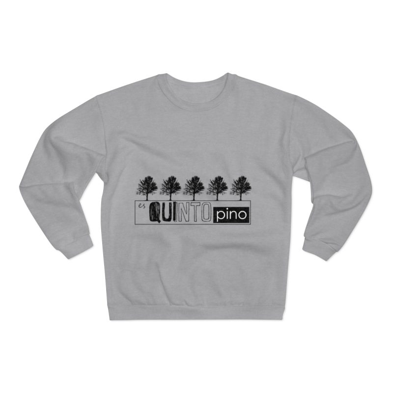 Sudadera cuello redondo premium - Gris jaspeado claro - Camiseta «Es quinto pino»