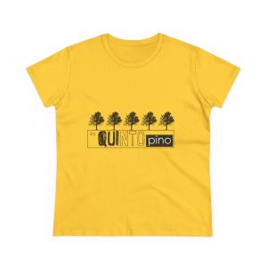 Camiseta mujer algodon medio - Amarillo margarita - Camiseta «Es quinto pino»