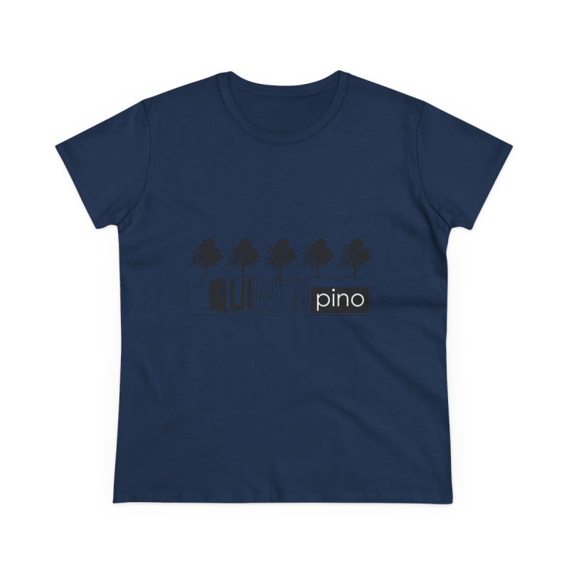 Camiseta mujer algodon medio - Azul marino - Camiseta «Es quinto pino»