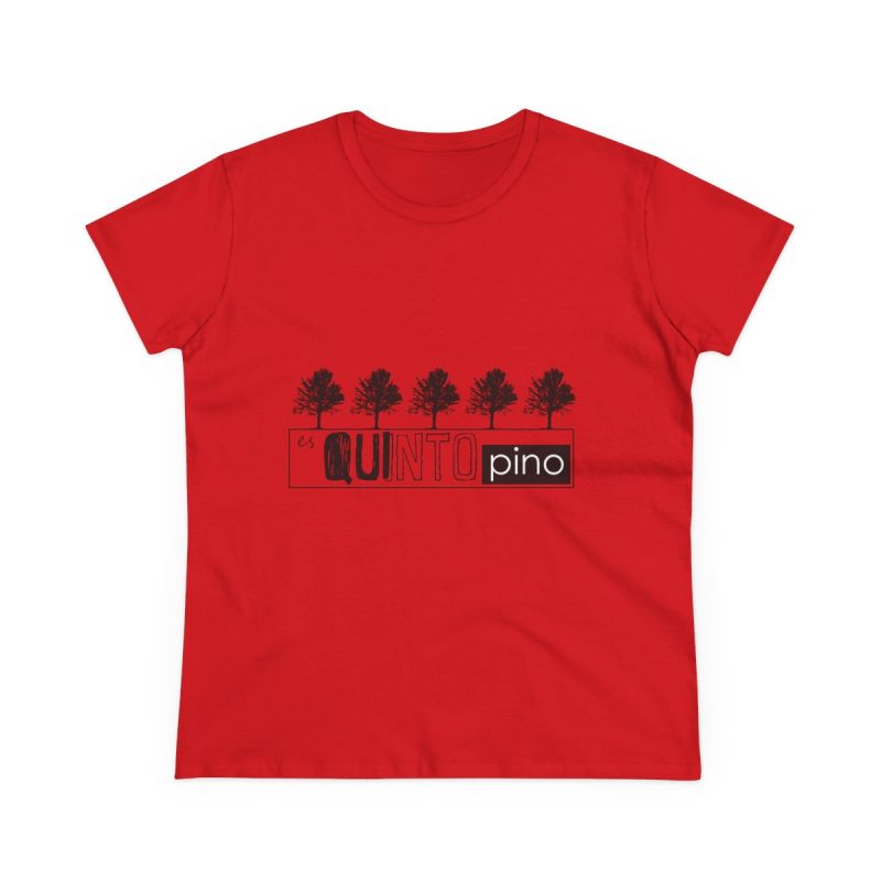 Camiseta mujer algodon medio - Rojo - Camiseta «Es quinto pino»