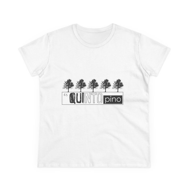 Camiseta mujer algodon medio - Blanco - Camiseta «Es quinto pino»