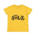 Camiseta mujer algodon medio - Amarillo margarita - Camiseta unisex «Som Arribat» Camiseta mujer algodon medio - Amarillo margarita - Camiseta unisex «Som Arribat»