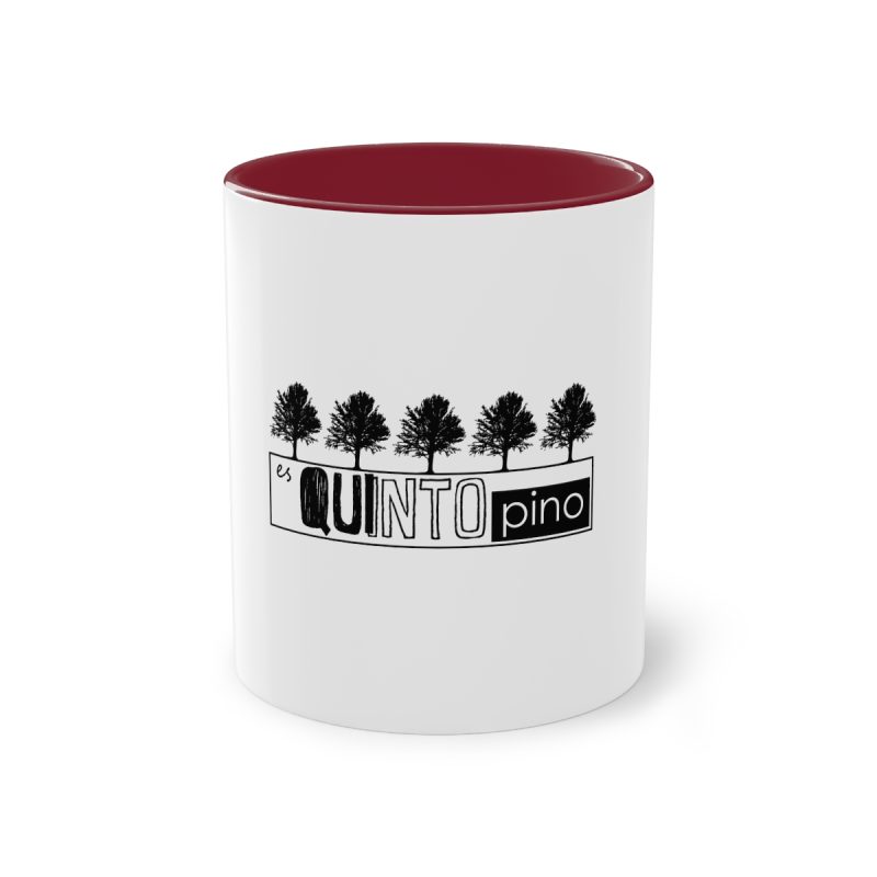 Taza bicolor - Granate - Camiseta «Es quinto pino»