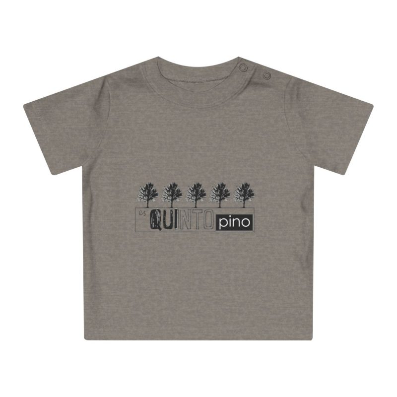 Camiseta de bebe - Gris jaspeado melange - Camiseta «Es quinto pino»
