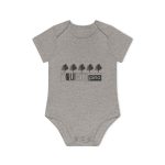 Body bebe manga corta organico - Gris jaspeado melange - Camiseta «Es quinto pino» Body bebe manga corta organico - Gris jaspeado melange - Camiseta «Es quinto pino»