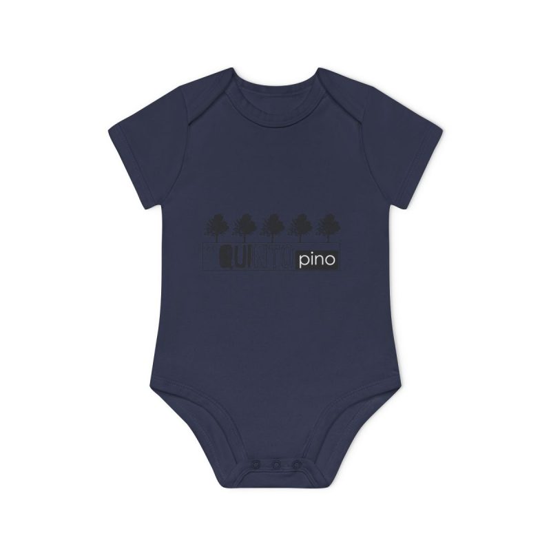 Body bebe manga corta organico - Azul marino nautico - Camiseta «Es quinto pino»