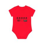 Body bebe manga corta organico - Rojo - Camiseta «Es quinto pino» Body bebe manga corta organico - Rojo - Camiseta «Es quinto pino»