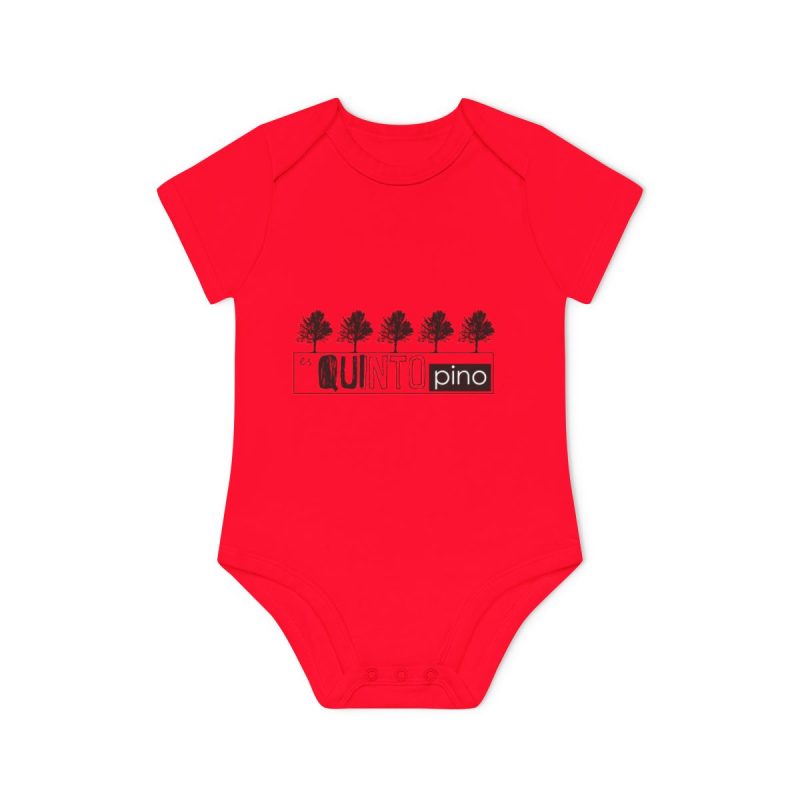 Body bebe manga corta organico - Rojo - Camiseta «Es quinto pino»