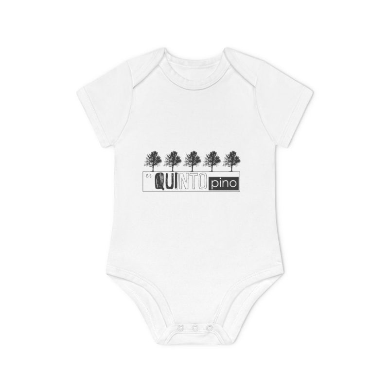 Body bebe manga corta organico - Blanco - Camiseta «Es quinto pino»
