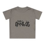 Camiseta de bebe - Gris jaspeado melange - Camiseta unisex «Som Arribat»