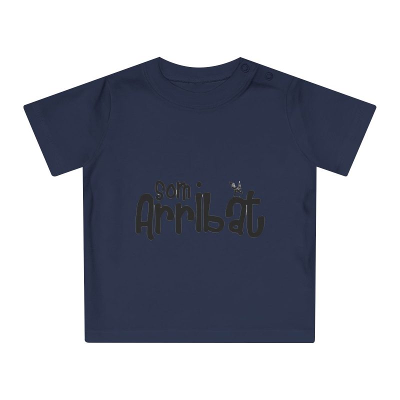 Camiseta de bebe - Azul marino nautico - Camiseta unisex «Som Arribat»