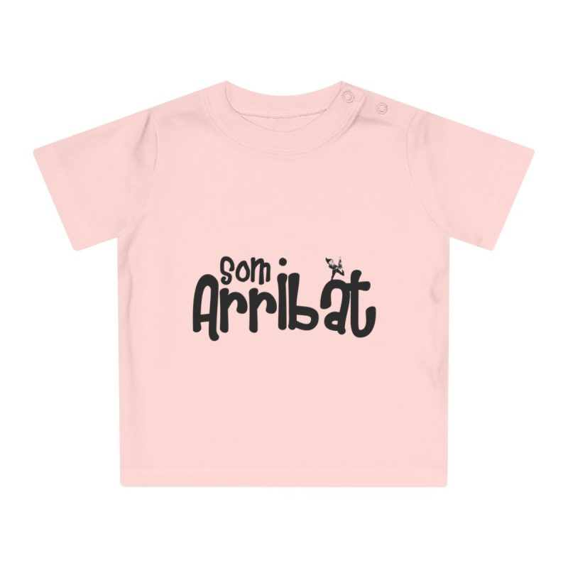 Camiseta de bebe - Rosa empolvado - Camiseta unisex «Som Arribat»