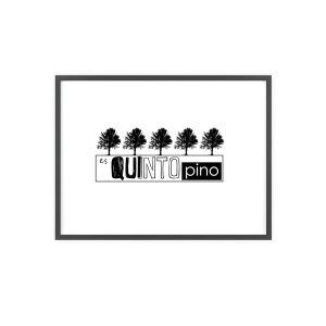 Poster con marco de madera - Marco negro - Camiseta «Es quinto pino»