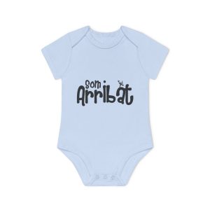 Body bebe manga corta organico - Azul empolvado - Camiseta unisex «Som Arribat»