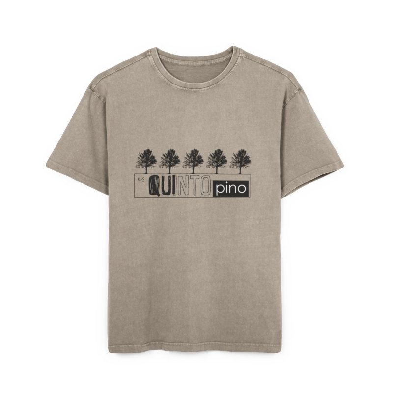 Camiseta oversize lavado acido - Caqui oscuro - Camiseta «Es quinto pino»