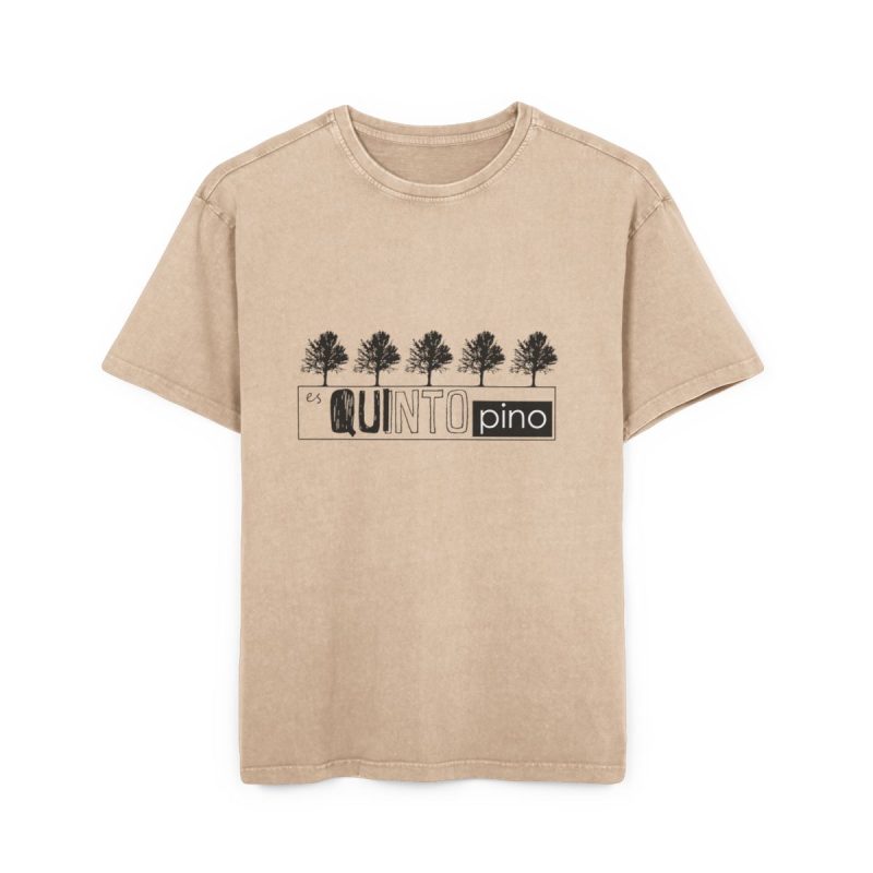 Camiseta oversize lavado acido - Beis - Camiseta «Es quinto pino»