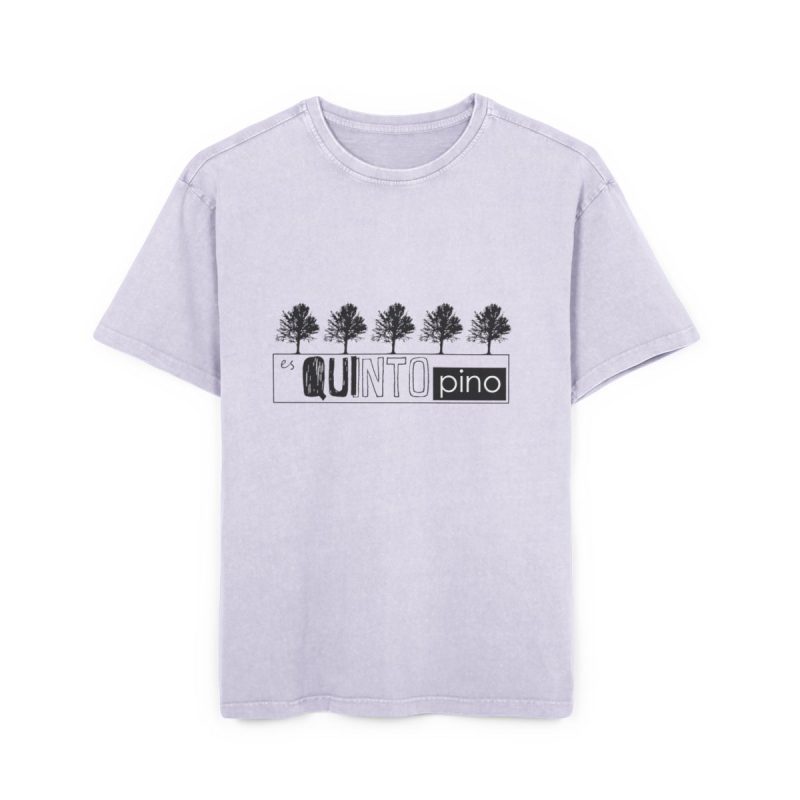 Camiseta oversize lavado acido - Lila suave - Camiseta «Es quinto pino»