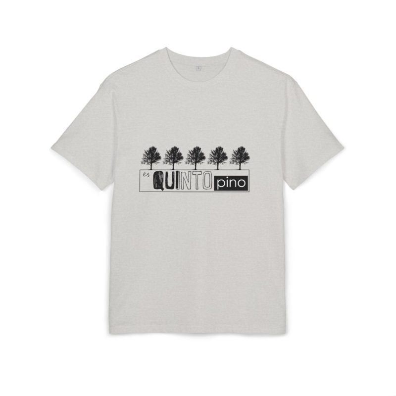 Camiseta oversize gruesa - Gris jaspeado claro - Camiseta «Es quinto pino» Camiseta oversize gruesa - Gris jaspeado claro - Camiseta «Es quinto pino»