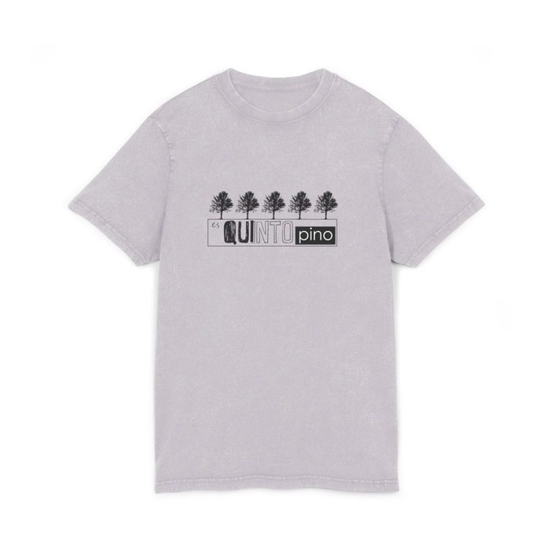 Camiseta lavado acido cuello redondo - Lila suave - Camiseta «Es quinto pino»