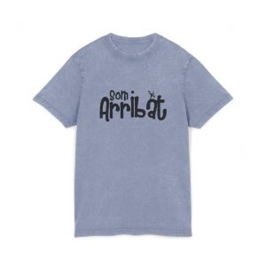 Camiseta lavado acido cuello redondo - Azul vintage - Camiseta unisex «Som Arribat»