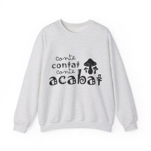 Sudadera cuello redondo - Gris ceniza - Camiseta «Conte contat»
