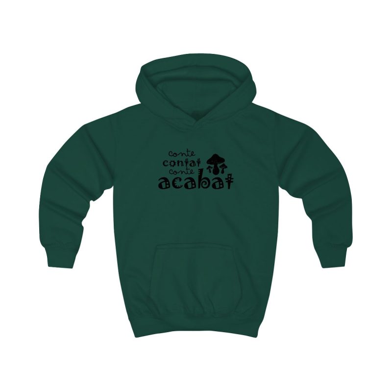 Sudadera con capucha infantil - Verde botella - Camiseta «Conte contat»