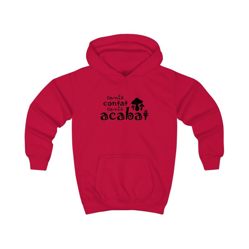 Sudadera con capucha infantil - Rojo fuego - Camiseta «Conte contat»