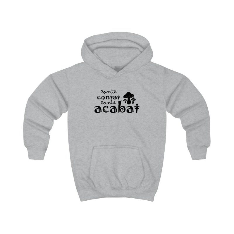 Sudadera con capucha infantil - Gris jaspeado claro - Camiseta «Conte contat»