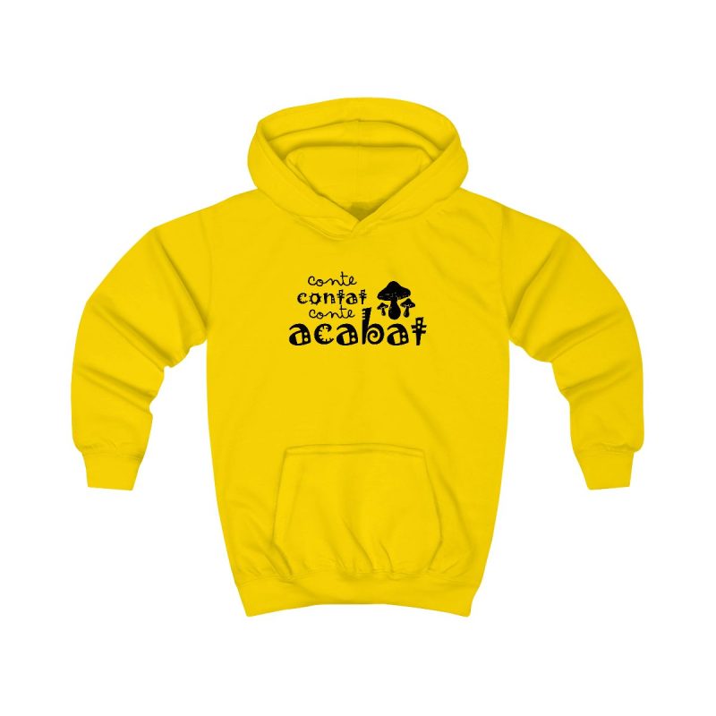 Sudadera con capucha infantil - Amarillo sol - Camiseta «Conte contat»