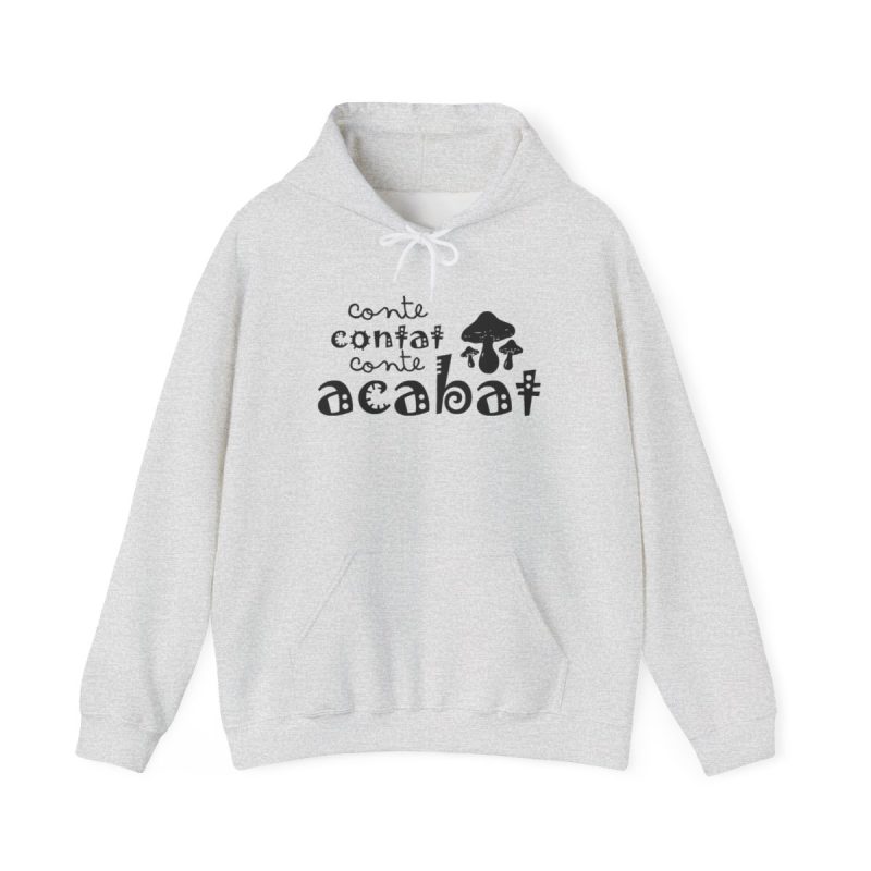 Sudadera con capucha - Gris ceniza - Camiseta «Conte contat» Sudadera con capucha - Gris ceniza - Camiseta «Conte contat»