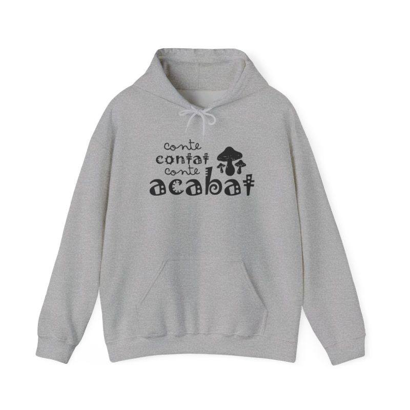 Sudadera con capucha - Gris deportivo - Camiseta «Conte contat»