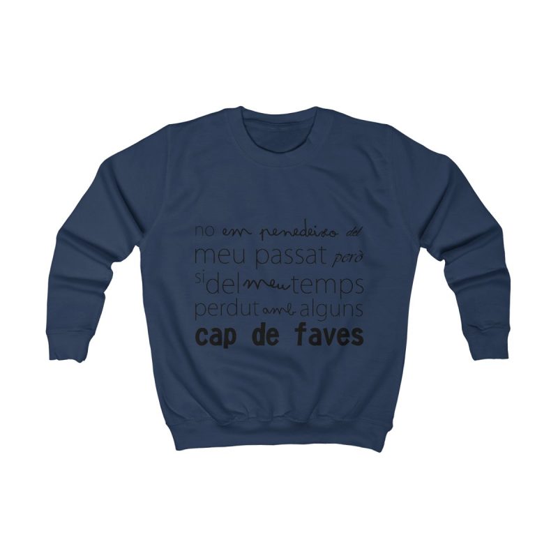 Sudadera infantil - Azul marino Oxford - Camiseta «No em penedeixo»
